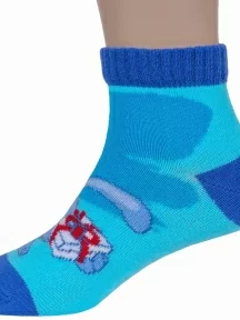 Детские короткие носки "Смешарики" Брестские (БЧК), 19С3094, рис. 885, ЛАЗУРНЫЕ (3)