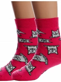 Комплект из 2 пар детских махровых носков Conte kids, 2-21С-13/1СП, рис. 599, МАЛИНОВЫЕ