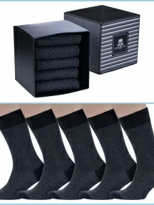 Набор из 5 пар мужских хлопковых носков (ТМ Sergio di Calze), PG-15SC3-5, ЧЕРНЫЕ