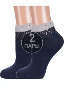 Комплект из 2 пар женских махровых носков Hobby Line, 2-Нжму1001, ТЕМНО-СИНИЕ