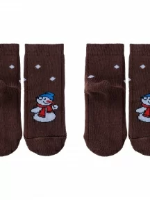 Комплект из 2 пар детских махровых носков Альтаир, 2-С90, КОРИЧНЕВЫЕ