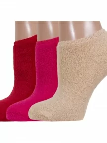 Комплект из 3 пар женских махровых носков ХОХ, 3-GZ-3R9, микс 2