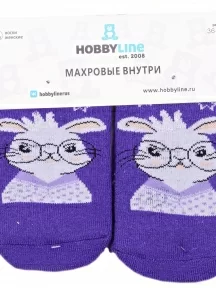 Женские махровые носки Hobby Line, Нжм8845-03-01, ФИОЛЕТОВЫЕ
