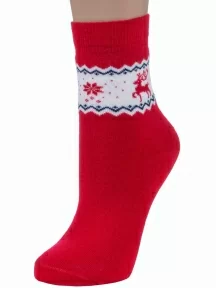Детские полушерстяные носки RuSocks (Орудьевский трикотаж), Д3-38278, КРАСНЫЕ