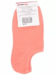 Женские ультракороткие носки Hobby Line, Нжу562-16, КОРАЛЛОВЫЕ