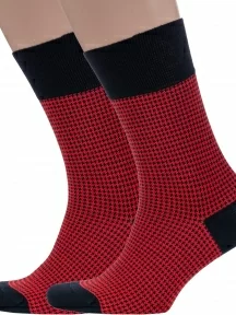 Комплект из 2 пар мужских бамбуковых носков Sergio di Calze (PINGONS), 2-17SC5, КРАСНЫЕ