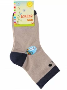 Детские носки LORENZline, Л102, БЕЖЕВО-СИНИЕ с мордочкой