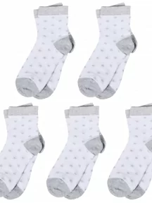 Комплект из 5 пар детских носков LORENZLine, 5-Л103, БЕЛЫЕ со звездами