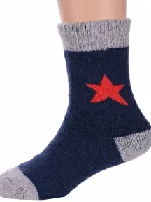 Детские теплые махровые носки Hobby Line, Ндад7616, ТЕМНО-СИНИЕ