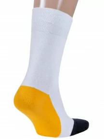 Мужские носки MSCLUB №М47, nm-532, БЕЛЫЕ с желтым