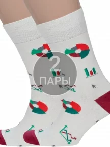 Комплект из 2 пар мужских носков MSCLUB №М51 КРЕМОВЫЕ (2-nm-588)