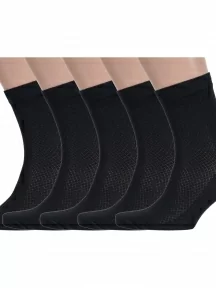 Комплект из 5 пар мужских носков Альтаир, 5-С120, ЧЕРНЫЕ