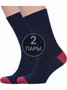 Комплект из 2 пар мужских носков MSCLUB №М34 ТЕМНО-СИНИЕ (2-nm-377)
