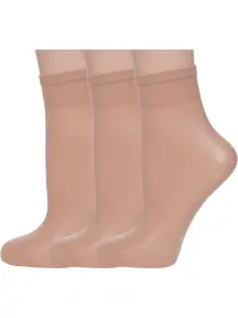 Комплект из 3 пар женских капроновых носков Conte Natural, телесные (3-14С-56СП/Tension soft 20Н)