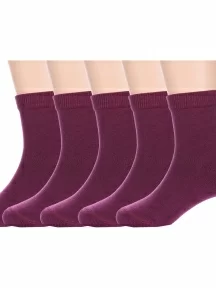 Комплект из 5 пар детских носков с махровым следом LORENZline, 5-Л7, БОРДОВЫЕ
