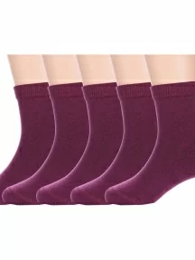 Комплект из 5 пар детских носков с махровым следом LORENZline, 5-Л7, БОРДОВЫЕ