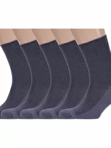 Комплект из 5 пар носков с анатомической резинкой Альтаир, 5-С198, СЕРЫЕ