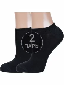 Комплект из 2 пар женских ультракоротких носков ХОХ, 2-G-3R7, ЧЕРНЫЕ