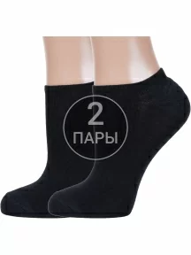 Комплект из 2 пар женских ультракоротких носков ХОХ, 2-G-3R7, ЧЕРНЫЕ
