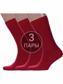 Комплект из 3 пар мужских носков Sergio Di Calze (PINGONS) из мерсеризованного хлопка МАЛИНОВЫЕ (3-17SC6)