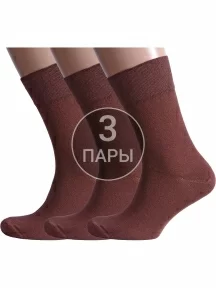 Комплект из 3 пар мужских носков Альтаир ШОКОЛАД (3-H226)