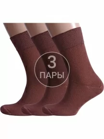 Комплект из 3 пар мужских носков Альтаир, 3-H226, ШОКОЛАД
