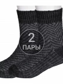Комплект из 2 пар детских полушерстяных носков RuSocks (Орудьевский трикотаж), 2-Д-382, ЧЕРНЫЕ, рис. 0