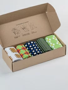 Набор из 5 пар мужских носков "Нева-Сокс", НС-5-НМ38, микс "Привет ромашки"