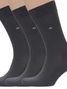 Комплект из 3 пар мужских носков с махровым следом RuSocks (Орудьевский трикотаж) ТЕМНО-СЕРЫЕ (3-М-195)