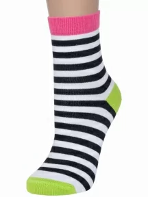 Женские носки Conte, 7С-22СП, рис. 087, БЕЛО-ЧЕРНЫЕ