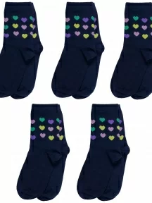 Комплект из 5 пар детских носков ХОХ, 5-D-3R2, ТЕМНО-СИНИЕ