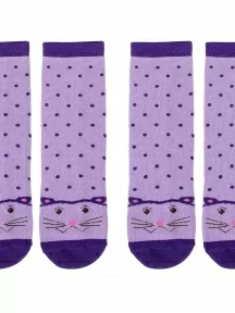Комплект из 2 пар детских махровых носков Альтаир, 2-С112, СИРЕНЕВО-ФИОЛЕТОВЫЕ