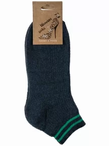 Женские махровые носки Альтаир, С186, ТЕМНО-СЕРЫЕ с зелеными полосками