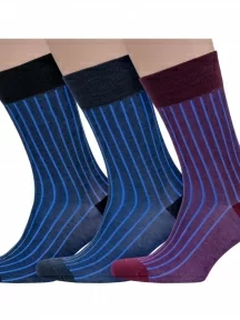 Комплект из 3 пар мужских носков Sergio Di Calze (PINGONS) из мерсеризованного хлопка, 3-18SC2, микс 3