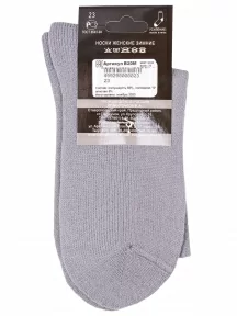 Женские полушерстяные носки с махровым следом LORENZline, В20М, СЕРЫЕ