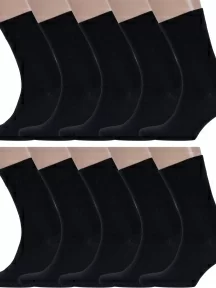 Комплект из 10 пар мужских носков DiWaRi, 10-5С-08СП, рис. 000, ЧЕРНЫЕ