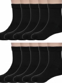 Комплект из 10 пар детских носков LORENZLine, 10-Л33, ЧЕРНЫЕ