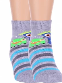 Комплект из 2 пар детских махровых носков Брестские (БЧК), 2-14С3060, рис. 4025, СЕРО-СИРЕНЕВЫЕ