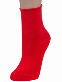 Женские носки без резинки из мерсеризованного хлопка Grinston socks (PINGONS), 15D22, КРАСНЫЕ