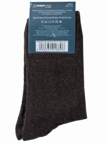 Мужские теплые носки Hobby Line, 6289, ТЕМНО-КОРИЧНЕВЫЕ