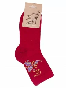 Женские носки с махровой стопой Альтаир, С26, КРАСНЫЕ