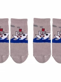 Комплект из 2 пар детских махровых носков Альтаир, 2-С108, СВЕТЛО-СЕРЫЕ