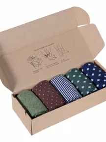 Набор из 5 пар мужских носков "Нева-Сокс", НС-5-НМ206, микс "Городской философ"