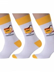 Комплект из 3 пар мужских носков MSCLUB №М18, msk3-М18, nm-213Э, "Kiss the librarian"