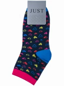 Женские носки "Красная ветка", С-1235, ТЕМНО-СИНИЕ с малиновой  резинкой