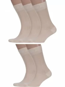 Комплект из 5 пар мужских бамбуковых носков ХОХ, 5-X-1114, БЕЖЕВЫЕ