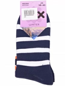 Женские махровые носки ХОХ, GZ-3R17, СИНИЕ С ОЛЕНЯМИ
