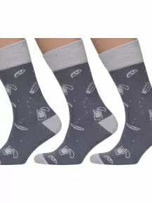 Комплект из 3 пар мужских носков MSCLUB №М37, msk3-М37, nm-402, СЕРЫЕ