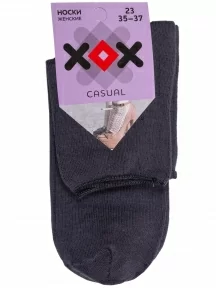 Женские носки без резинки ХОХ, G-1406, ТЕМНО-СЕРЫЕ