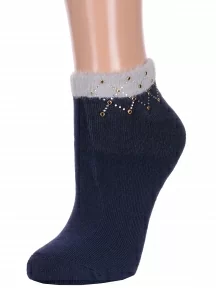 Женские махровые носки Hobby Line, Нжму1001, ТЕМНО-СИНИЕ